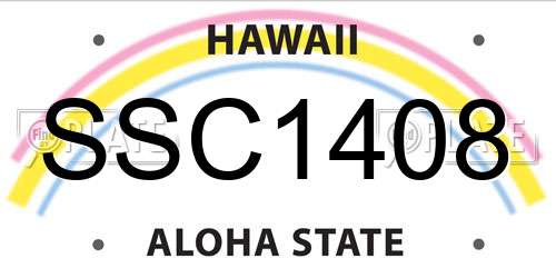 SSC1408 Hawaii License Plate