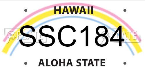 SSC184 Hawaii License Plate