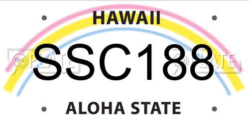 SSC188 Hawaii License Plate