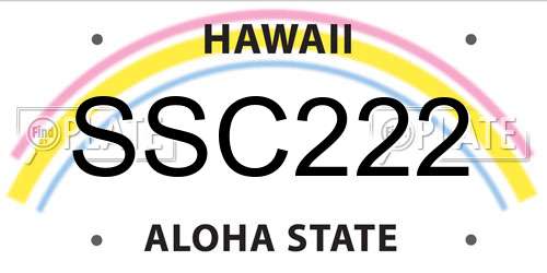 SSC222 Hawaii License Plate