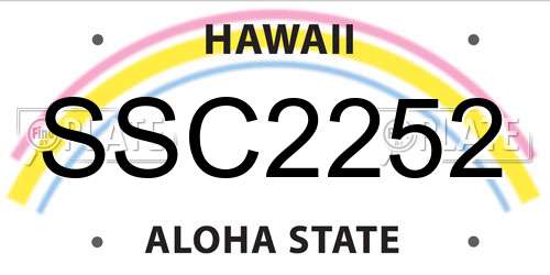 SSC2252 Hawaii License Plate