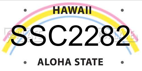 SSC2282 Hawaii License Plate