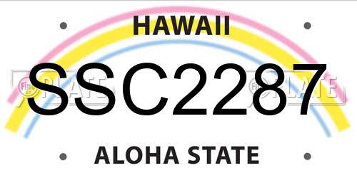 SSC2287 Hawaii License Plate