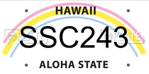 SSC243 Hawaii License Plate