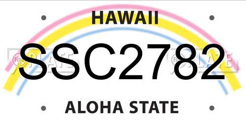 SSC2782 Hawaii License Plate