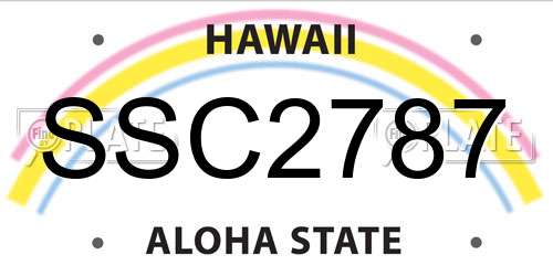 SSC2787 Hawaii License Plate