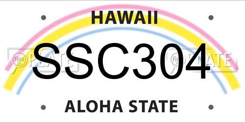 SSC304 Hawaii License Plate