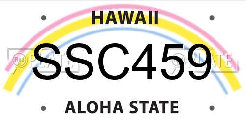 SSC459 Hawaii License Plate