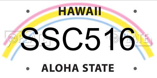 SSC516 Hawaii License Plate
