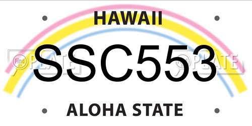 SSC553 Hawaii License Plate