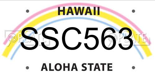 SSC563 Hawaii License Plate