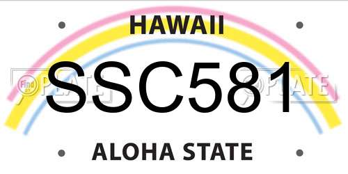 SSC581 Hawaii License Plate