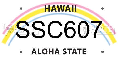 SSC607 Hawaii License Plate