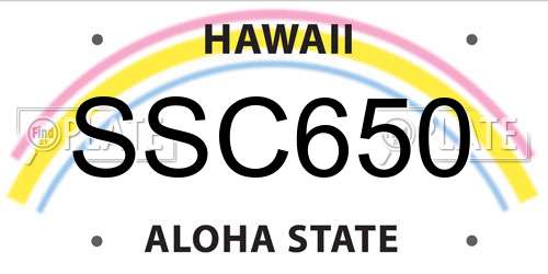 SSC650 Hawaii License Plate