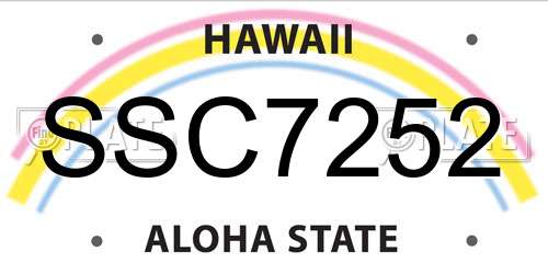 SSC7252 Hawaii License Plate