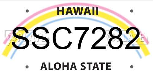 SSC7282 Hawaii License Plate