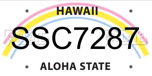 SSC7287 Hawaii License Plate