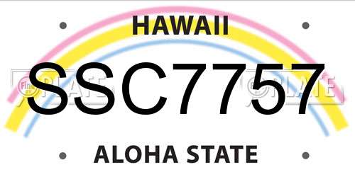 SSC7757 Hawaii License Plate