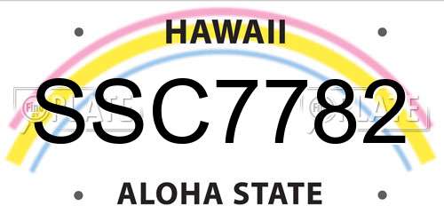 SSC7782 Hawaii License Plate