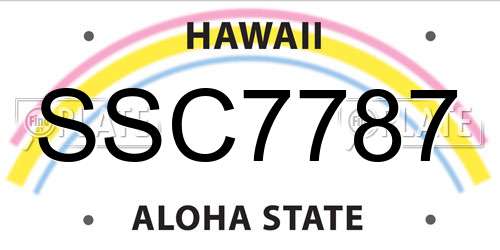 SSC7787 Hawaii License Plate