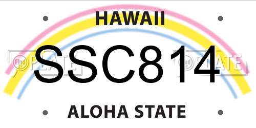 SSC814 Hawaii License Plate