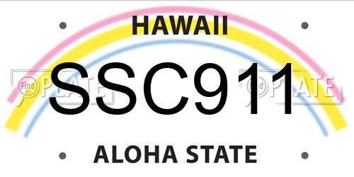 SSC911 Hawaii License Plate