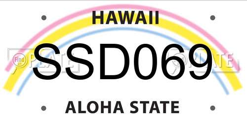 SSD069 Hawaii License Plate