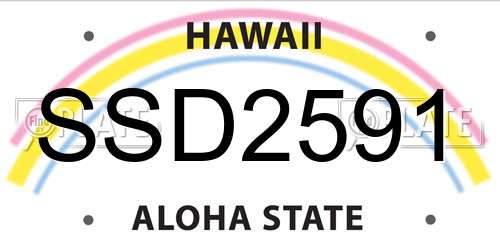 SSD2591 Hawaii License Plate