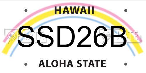 SSD26B Hawaii License Plate