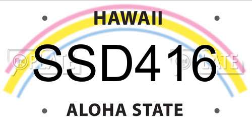 SSD416 Hawaii License Plate