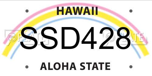 SSD428 Hawaii License Plate
