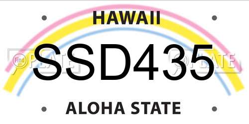 SSD435 Hawaii License Plate