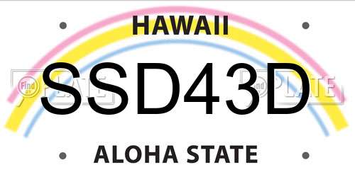 SSD43D Hawaii License Plate