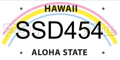 SSD454 Hawaii License Plate
