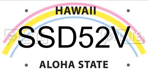 SSD52V Hawaii License Plate