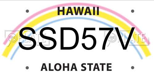 SSD57V Hawaii License Plate