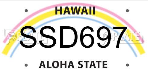 SSD697 Hawaii License Plate