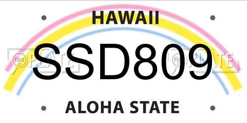 SSD809 Hawaii License Plate
