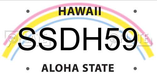 SSDH59 Hawaii License Plate