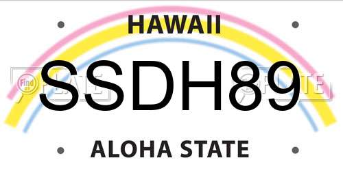 SSDH89 Hawaii License Plate