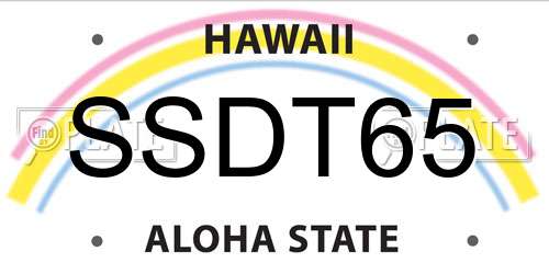 SSDT65 Hawaii License Plate