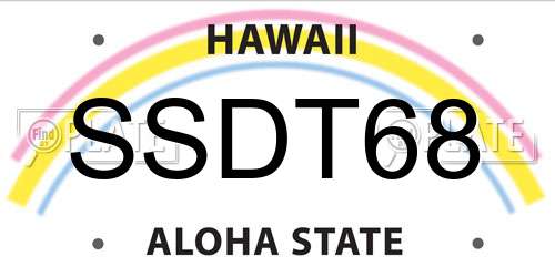 SSDT68 Hawaii License Plate