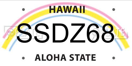 SSDZ68 Hawaii License Plate
