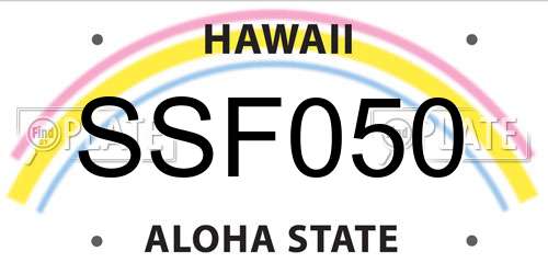 SSF050 Hawaii License Plate