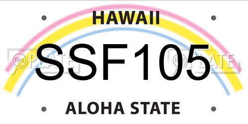 SSF105 Hawaii License Plate