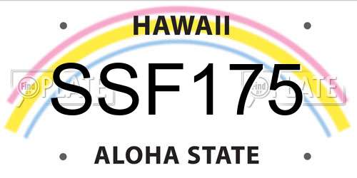 SSF175 Hawaii License Plate