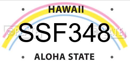 SSF348 Hawaii License Plate