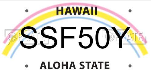 SSF50Y Hawaii License Plate