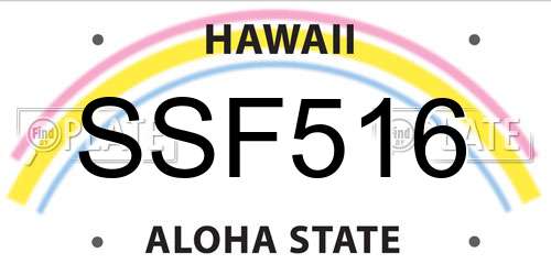 SSF516 Hawaii License Plate
