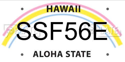SSF56E Hawaii License Plate